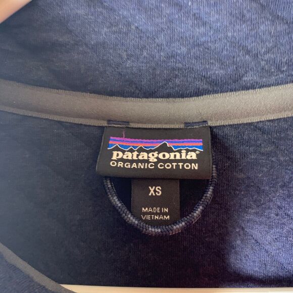 Patagonia Women's XS Cotton Quilt Snap-T Pullover Navy & Red Maker's Mark Logo - Picture 3 of 10